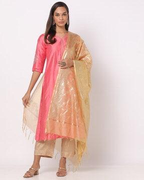 embellished dupatta with tassels