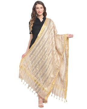 embellished dupatta with tassels