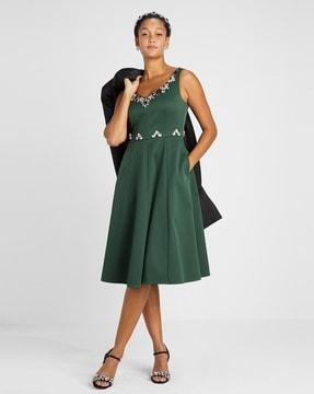 embellished faille grace dress