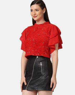 embellished fitted top