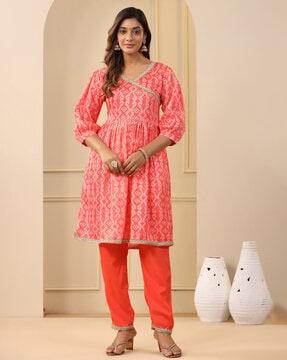 embellished flared kurta & pants set