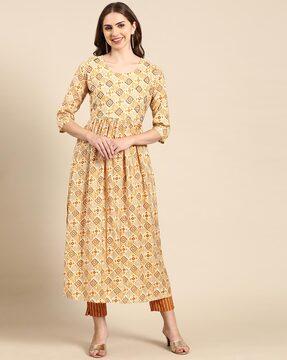 embellished flared kurta set