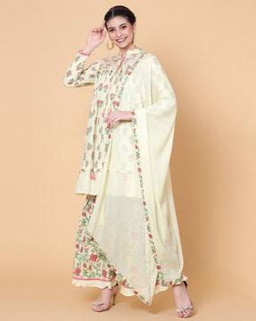 embellished flared kurta set