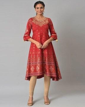 embellished flared kurta