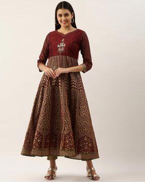 embellished flared kurta