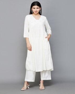 embellished flared kurta