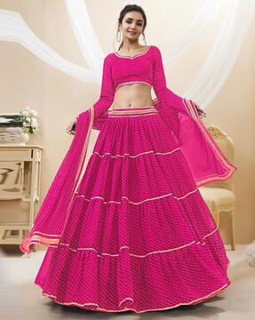 embellished flared lehenga choli set with dupatta