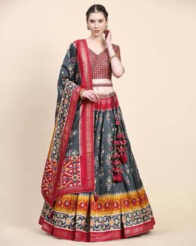 embellished flared lehenga choli set