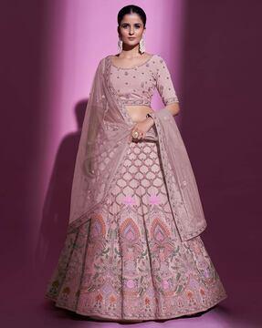 embellished flared lehenga choli set