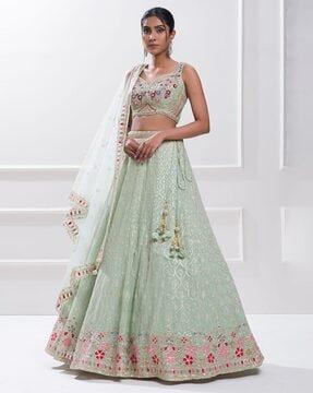 embellished flared lehenga choli set