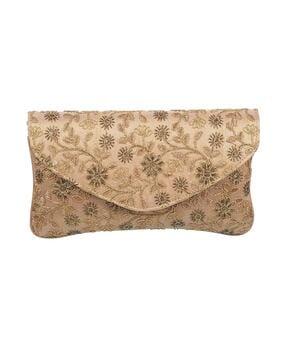 embellished fold-over clutch with magnetic closure