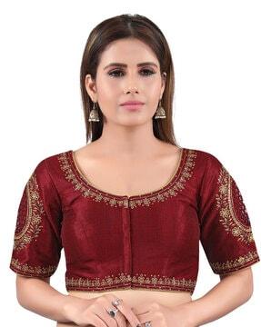 embellished front-open blouse