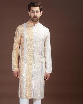 embellished georgette long kurta