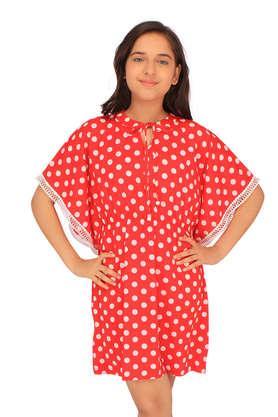 embellished georgette regular fit girls clothing set - red