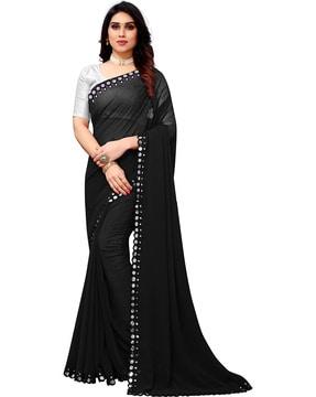 embellished georgette saree set