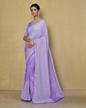 embellished georgette saree with sequin accent