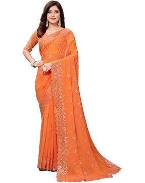 embellished georgette saree