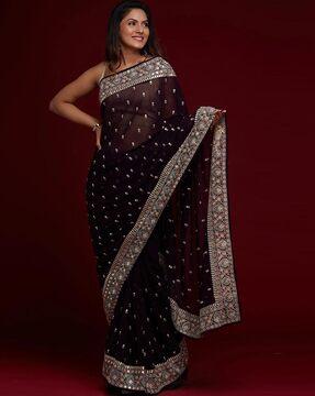 embellished georgette saree