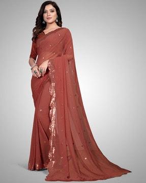 embellished georgette saree