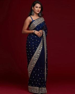 embellished georgette saree