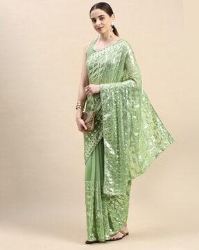 embellished georgette saree