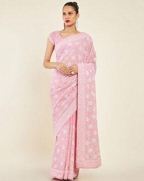 embellished georgette saree