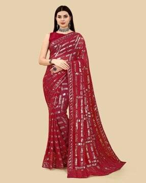 embellished georgette saree