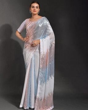 embellished georgette saree