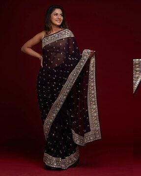 embellished georgette saree