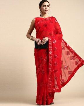 embellished georgette saree