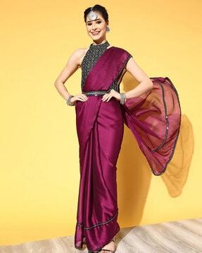 embellished georgette saree