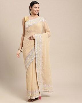 embellished georgette saree