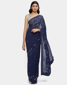 embellished georgette saree