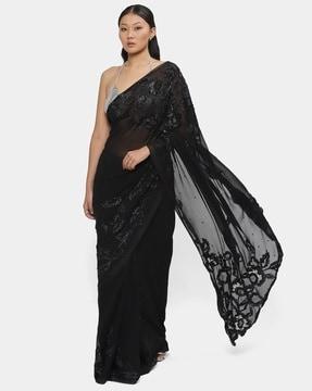 embellished georgette saree