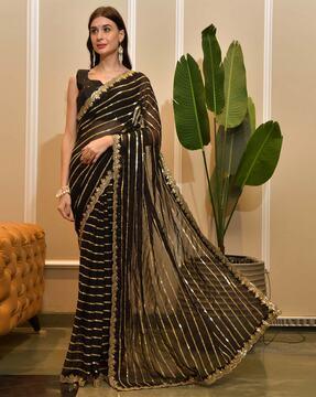 embellished georgette sequence saree