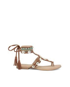 embellished gladiators with tie-up