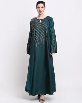 embellished gown burqa with scarf