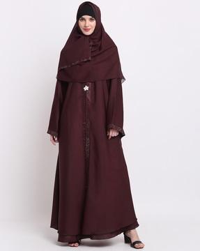 embellished gown burqa with scarf