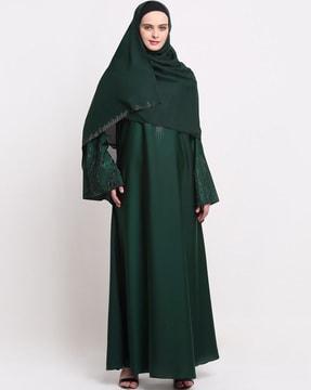 embellished gown burqa with scarf