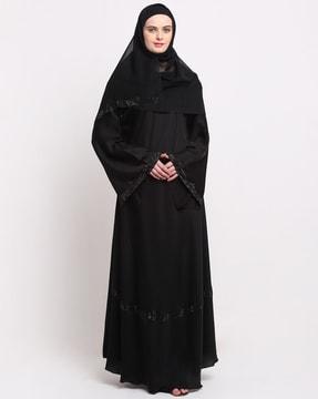 embellished gown burqa with scarf