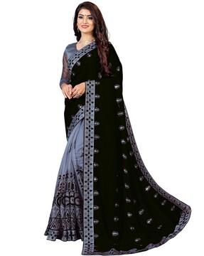 embellished half & half saree with blouse piece