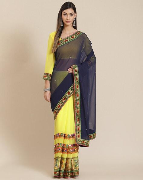 embellished half-and-half saree