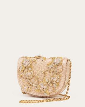 embellished handbag with chain strap