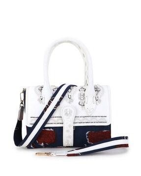 embellished handbag with detachable strap