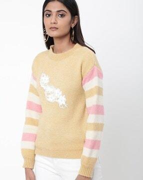embellished high-neck sweater