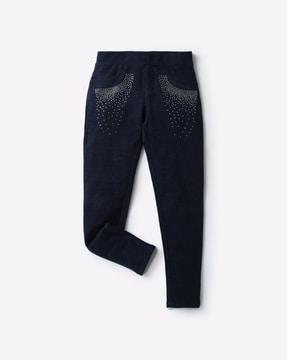 embellished high-rise jeggings