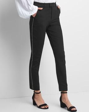 embellished high-rise skinny ankle-length pants