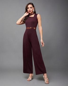 embellished jumpsuit with insert pocket