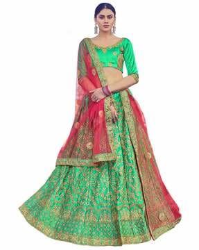 embellished kalidar lehenga choli set with dupatta