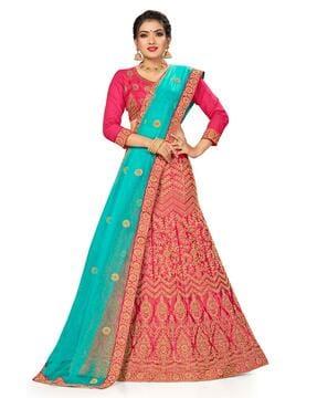 embellished kalidar lehenga choli set with dupatta